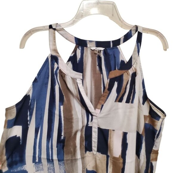 High Neck Tank Modern Art Brushstroke Tunic Top XL - Picture 5 of 11